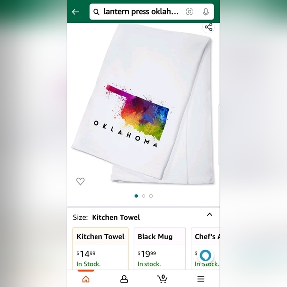 Set of 3 Oklahoma, State Abstract Watercolor (100% Cotton Tea Towel) - Picture 5 of 5